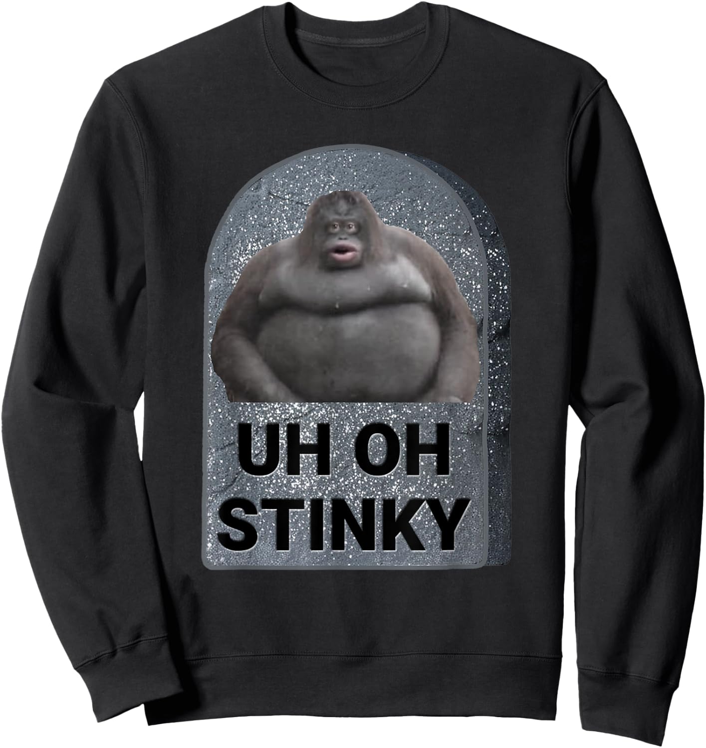 Uh Oh Stinky Poop Meme Tombstone Le Monke Halloween Costume Sweatshirt - Sweatshirt | Black