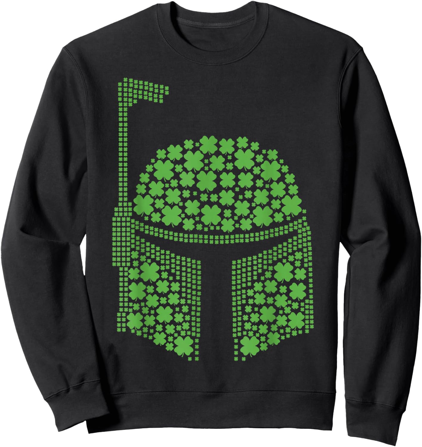 Star Wars Boba Fett Clover Helmet St Patrick's Sweatshirt - Sweatshirt | Black