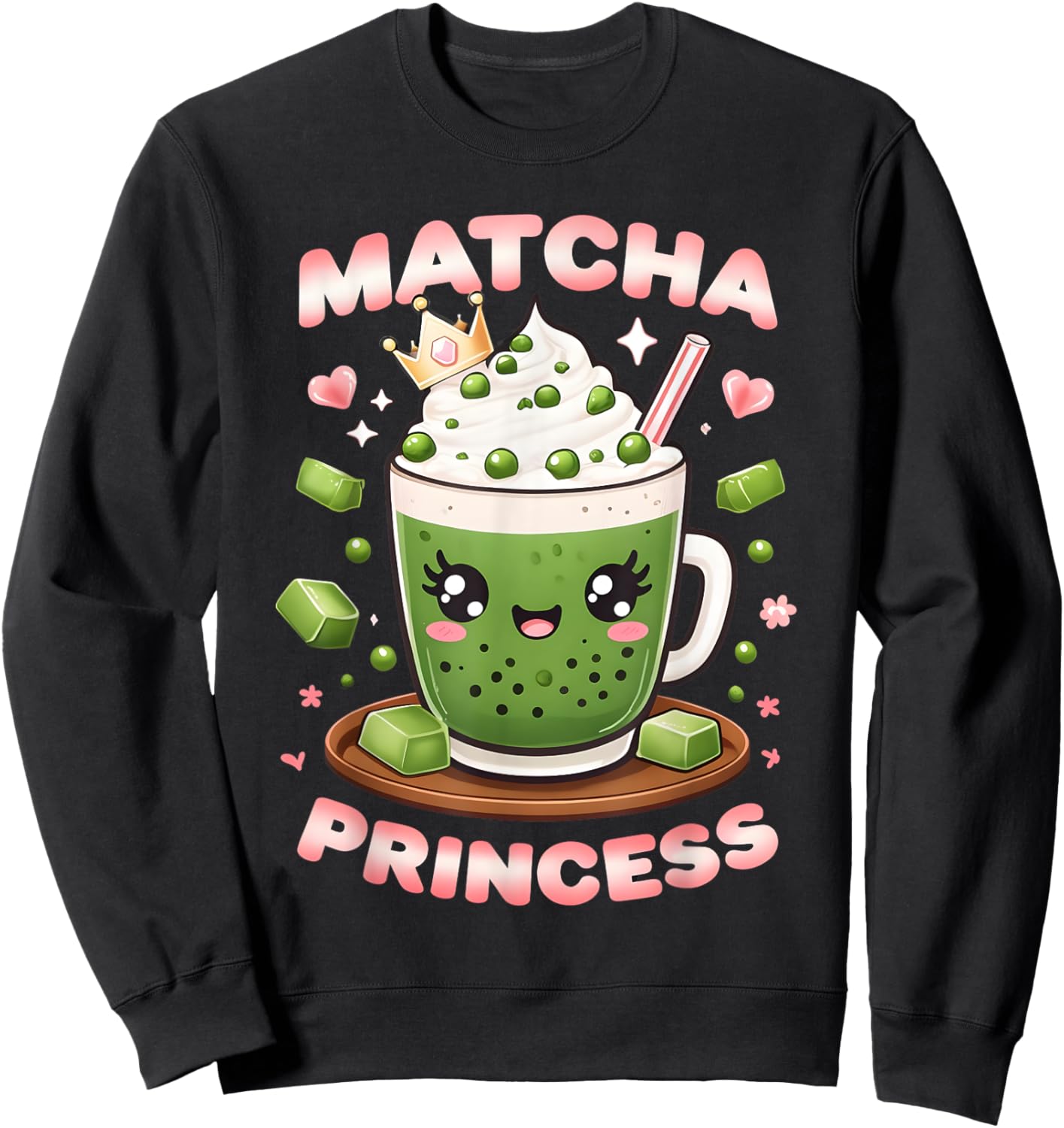 Best Matcha Art Women Tea Lovers Matcha Green Sweatshirt - Sweatshirt | Black