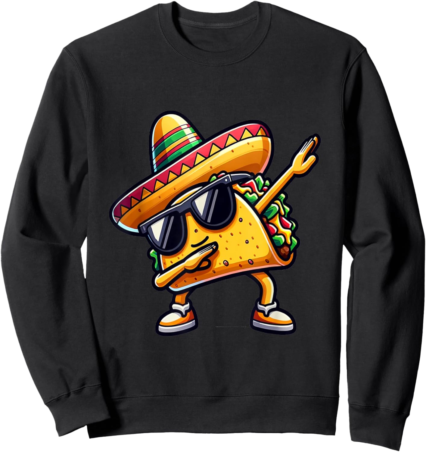 Mexican Food Dabbing Taco Sweatshirt - Sweatshirt | Black