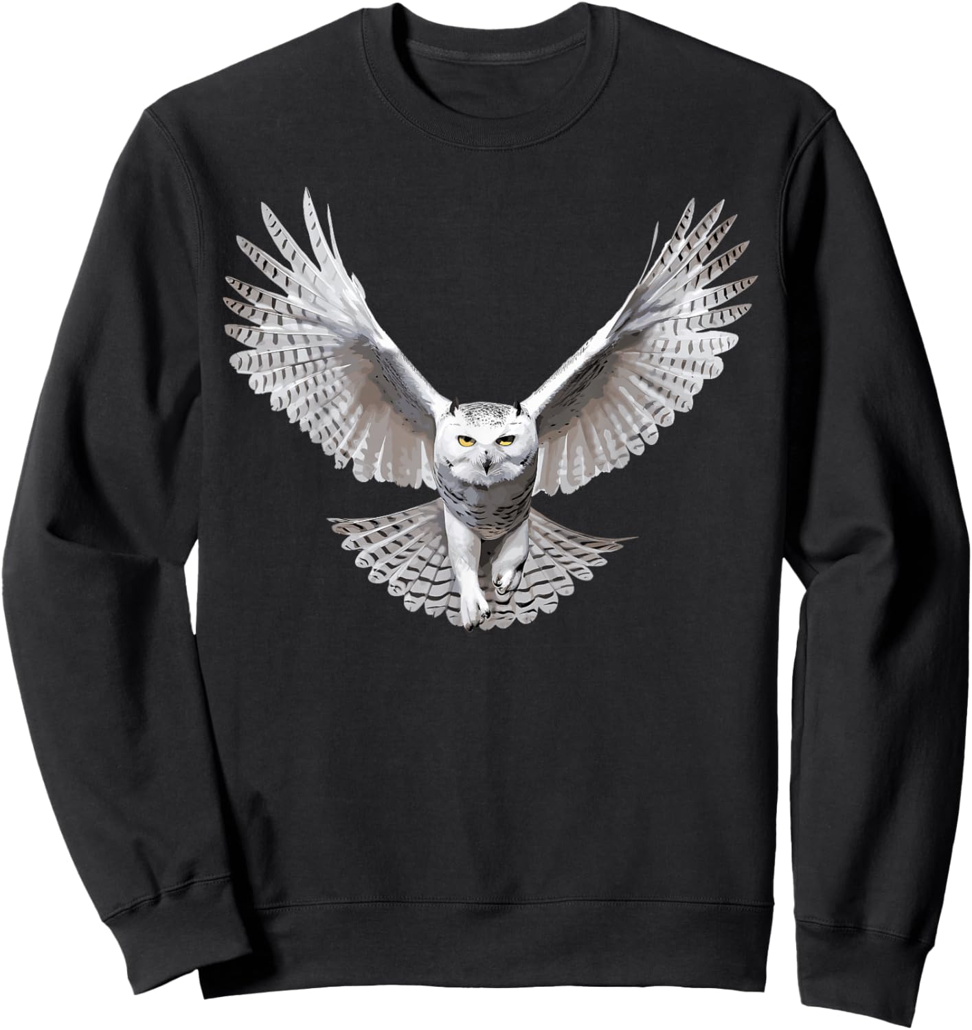Snowy Owl Flying, Ornithology Snowy Owl Sweatshirt - Sweatshirt | Black