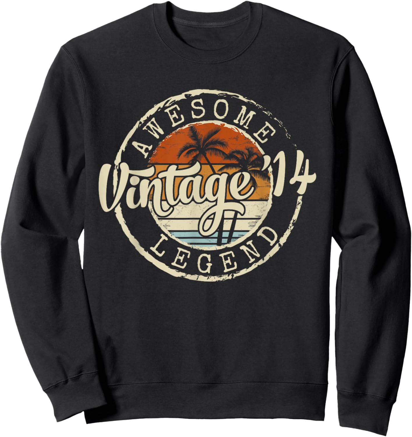 Vintage 2014 12yr 12th Birthday Gifts for Boys 12 Years Old Sweatshirt - Sweatshirt | Black