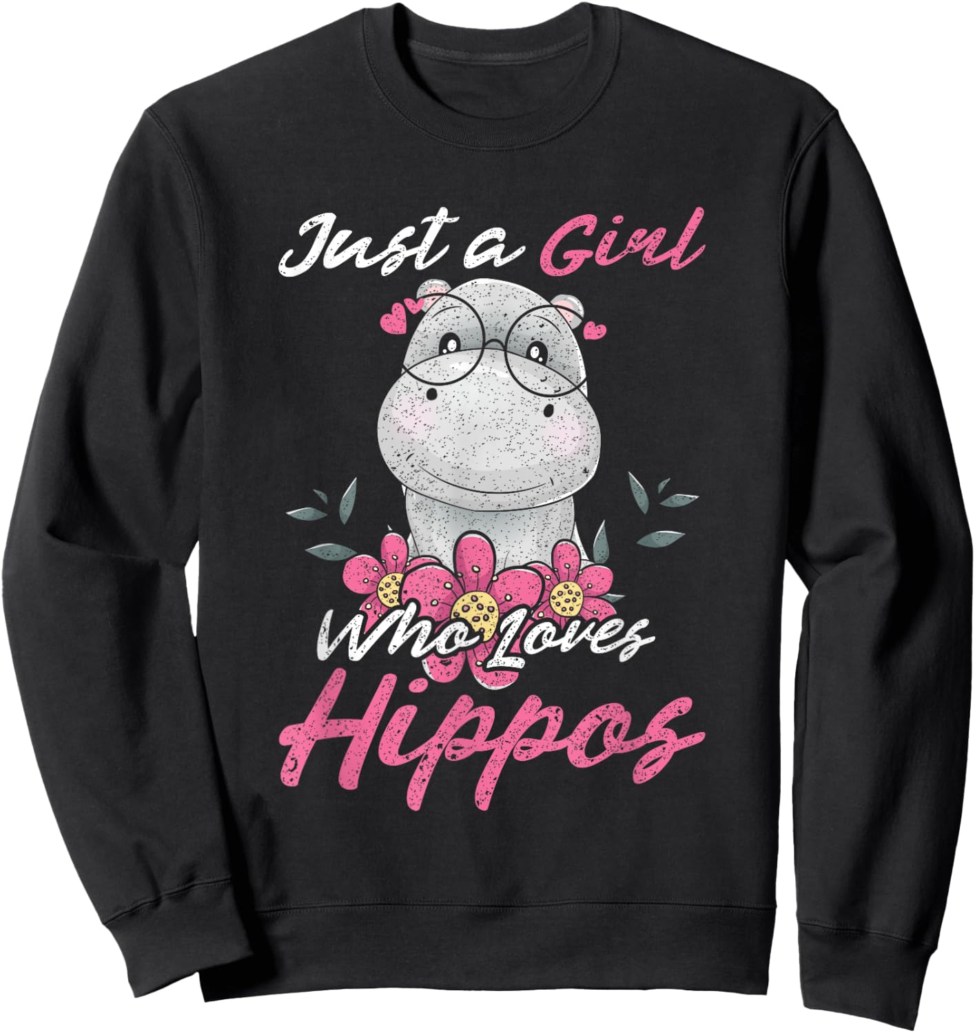Just A Girl Who Loves Hippo Sweatshirt - Sweatshirt | Black