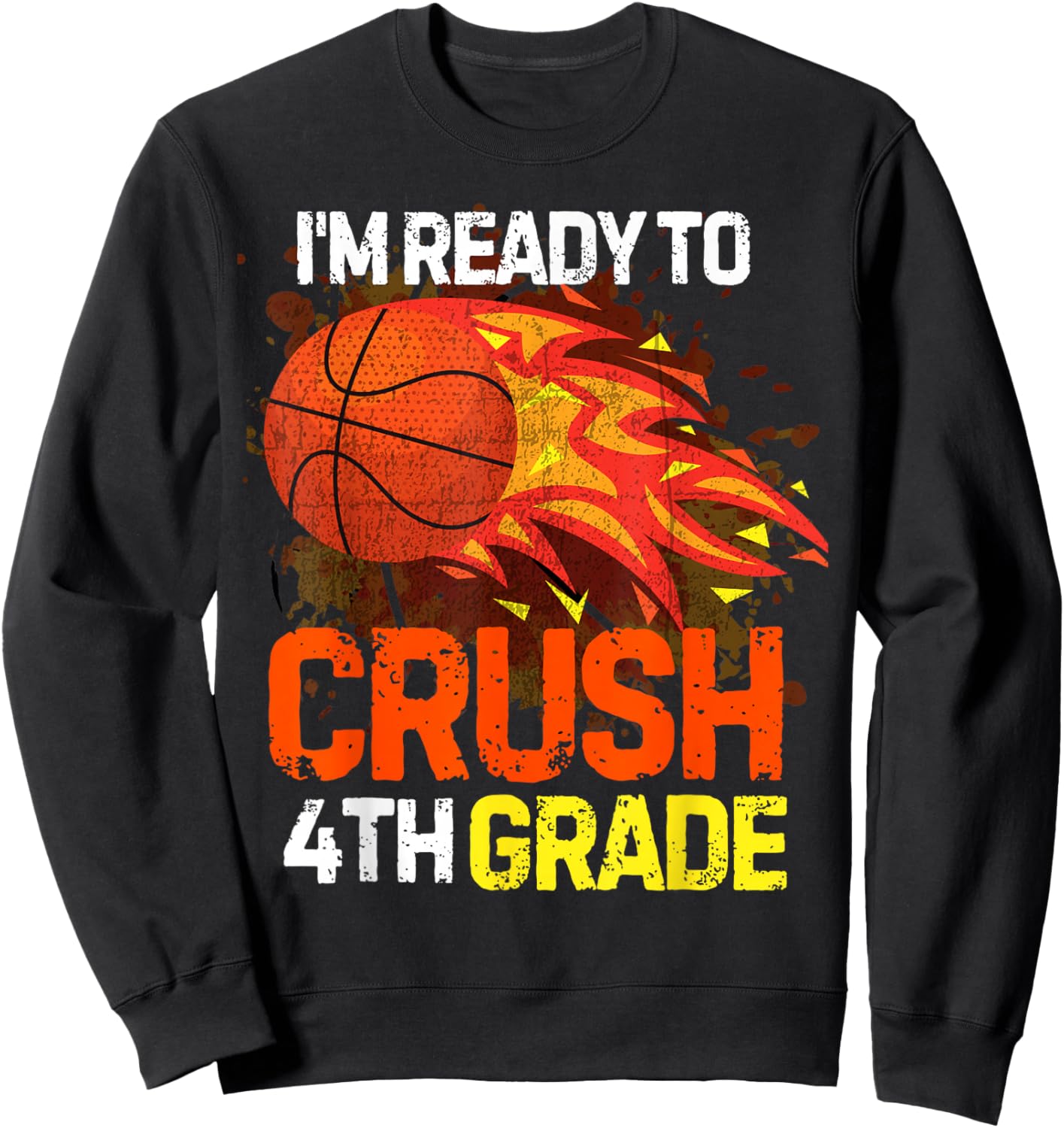 Funny Back To School First Day Of 4th Grade Basketball Boys Sweatshirt - Sweatshirt | Black