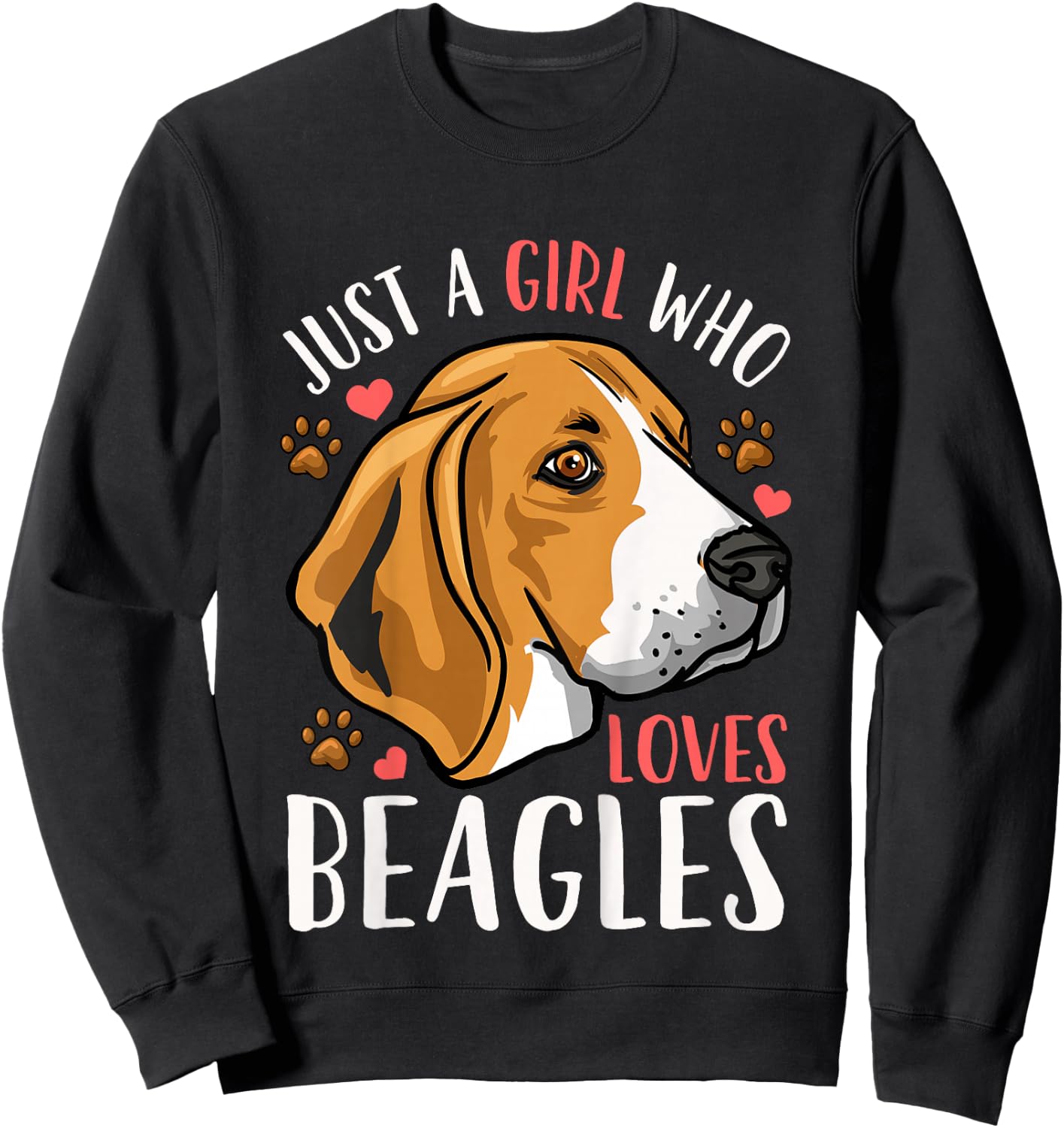 Kids Beagle Just A Girl Who Loves Beagles Gift Sweatshirt - Sweatshirt | Black