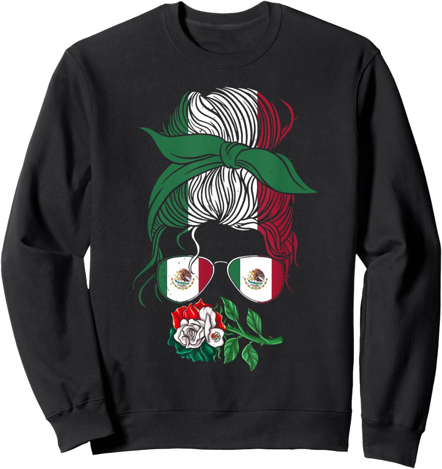 Mexico Gift Rose Tijuana Mexican Hispanic Pride Poncho Sweatshirt - Sweatshirt | Black