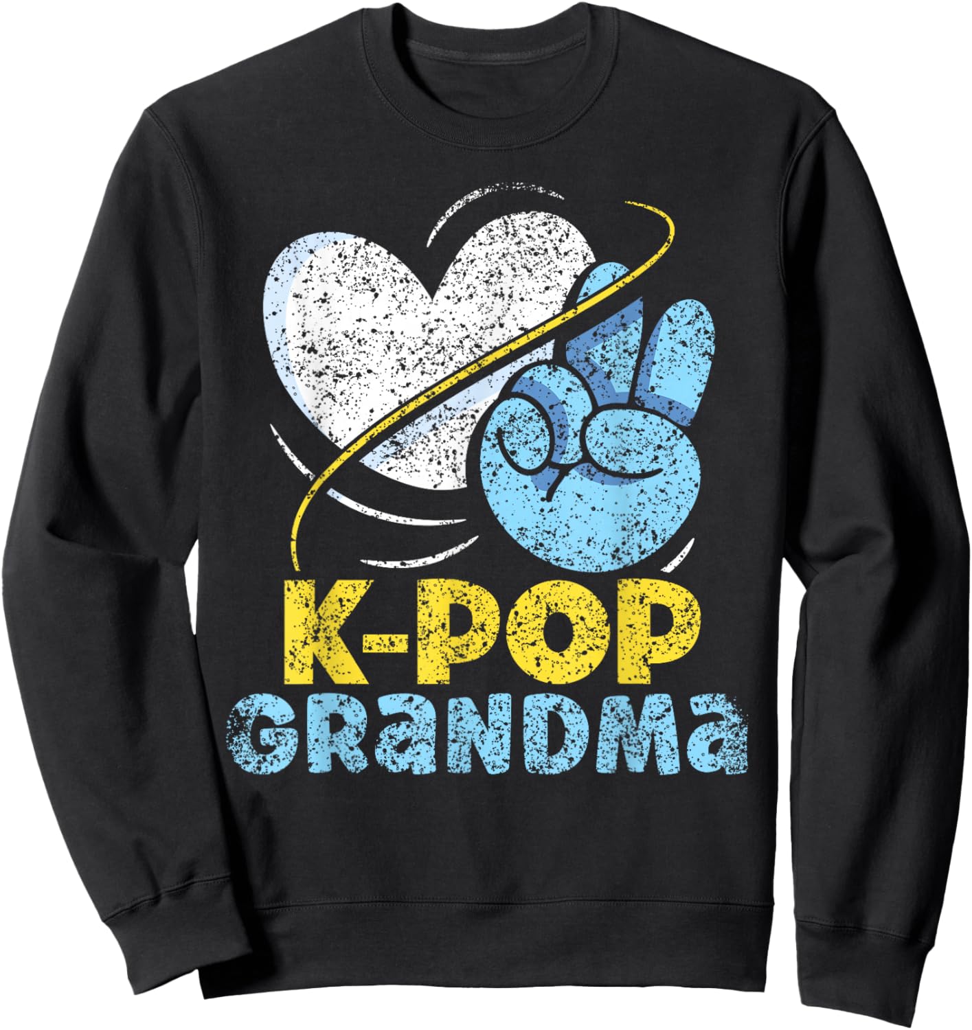 K-POP Grandma Lover Music Korean K-Pop Cute Grandmother Sweatshirt - Sweatshirt | Black