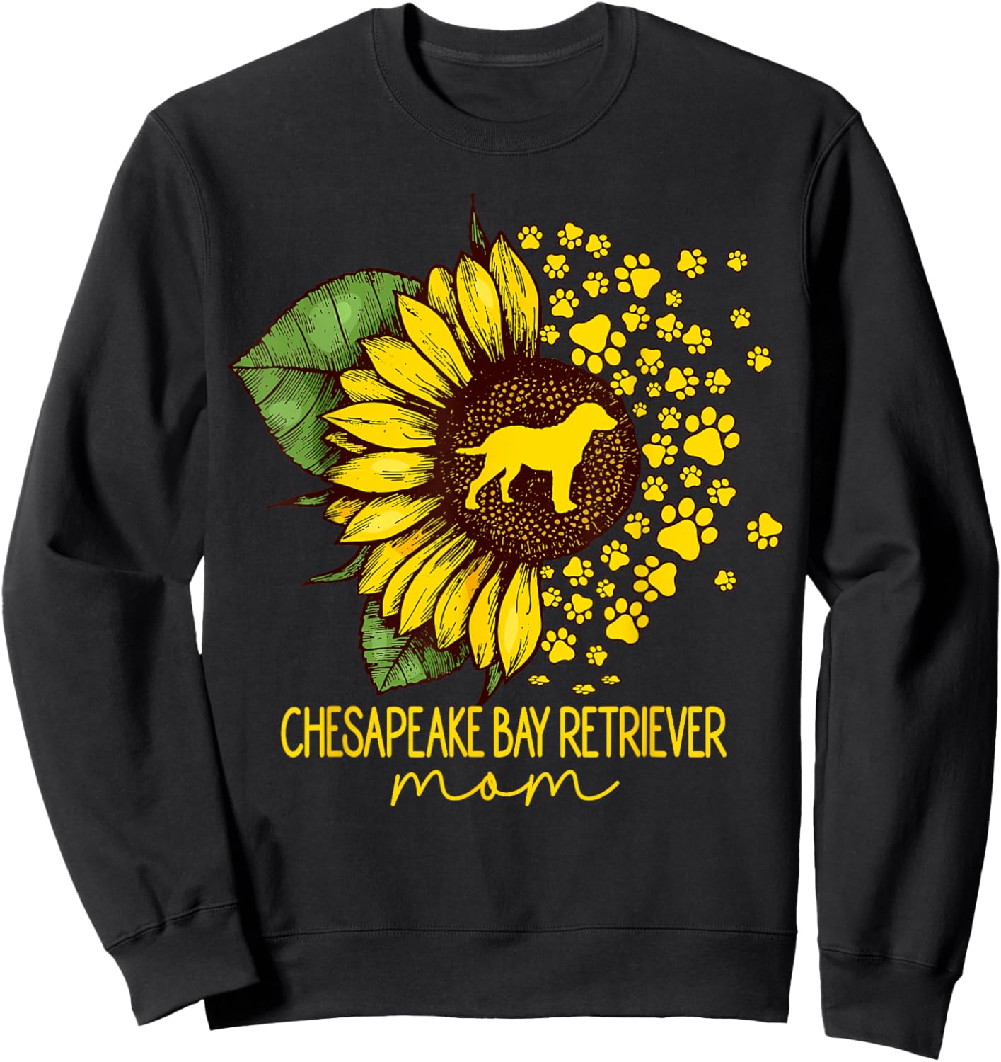 Sunflower Chesapeake Bay Retriever Mom Dog Lover Sweatshirt - Sweatshirt | Black