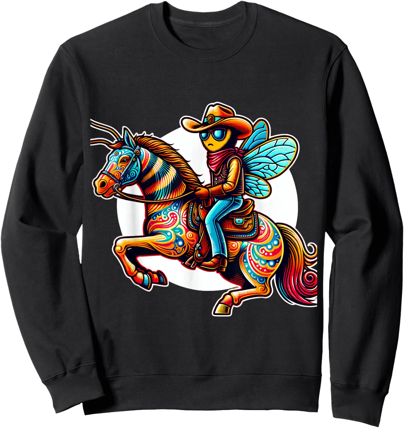 Bee Cowboy on Horse Sweatshirt - Sweatshirt | Black