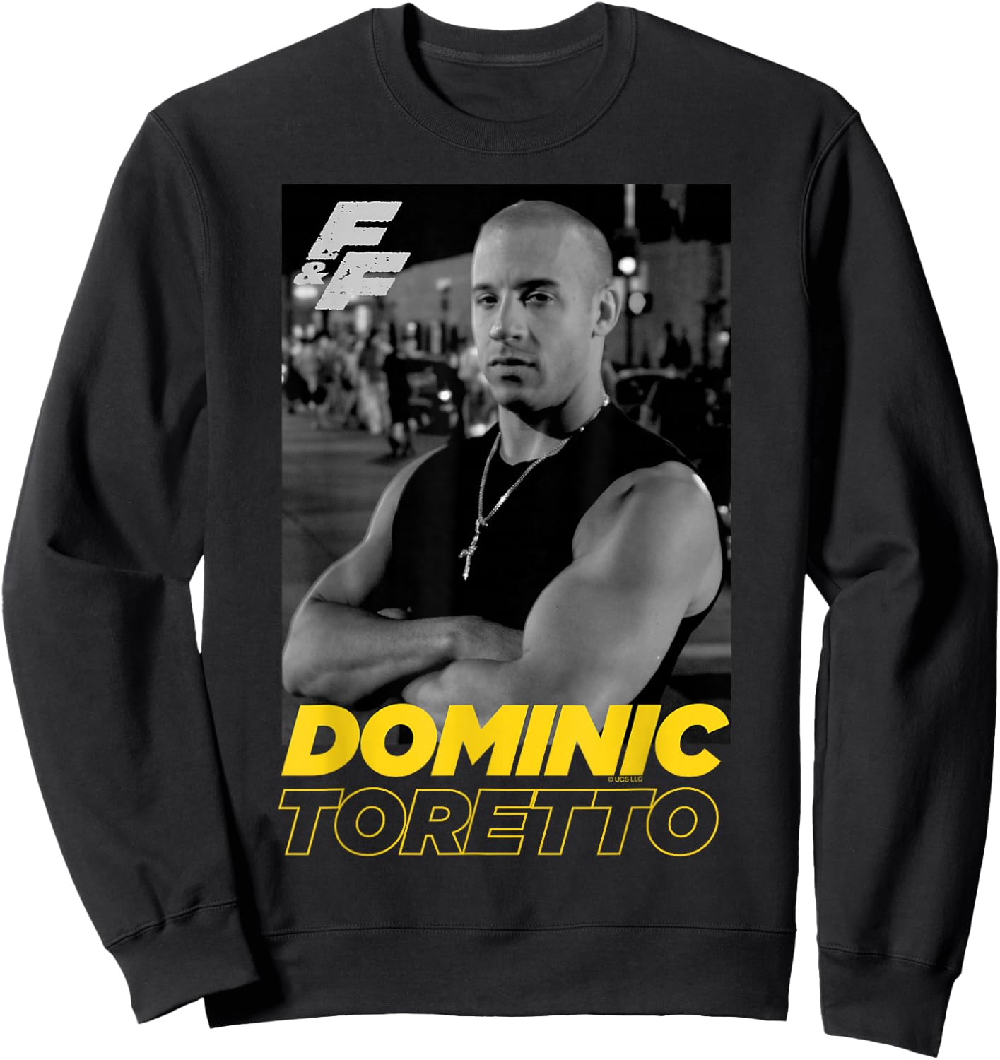 Fast & Furious Dominic Toretto Portrait Logo Small Sweatshirt - Sweatshirt | Black