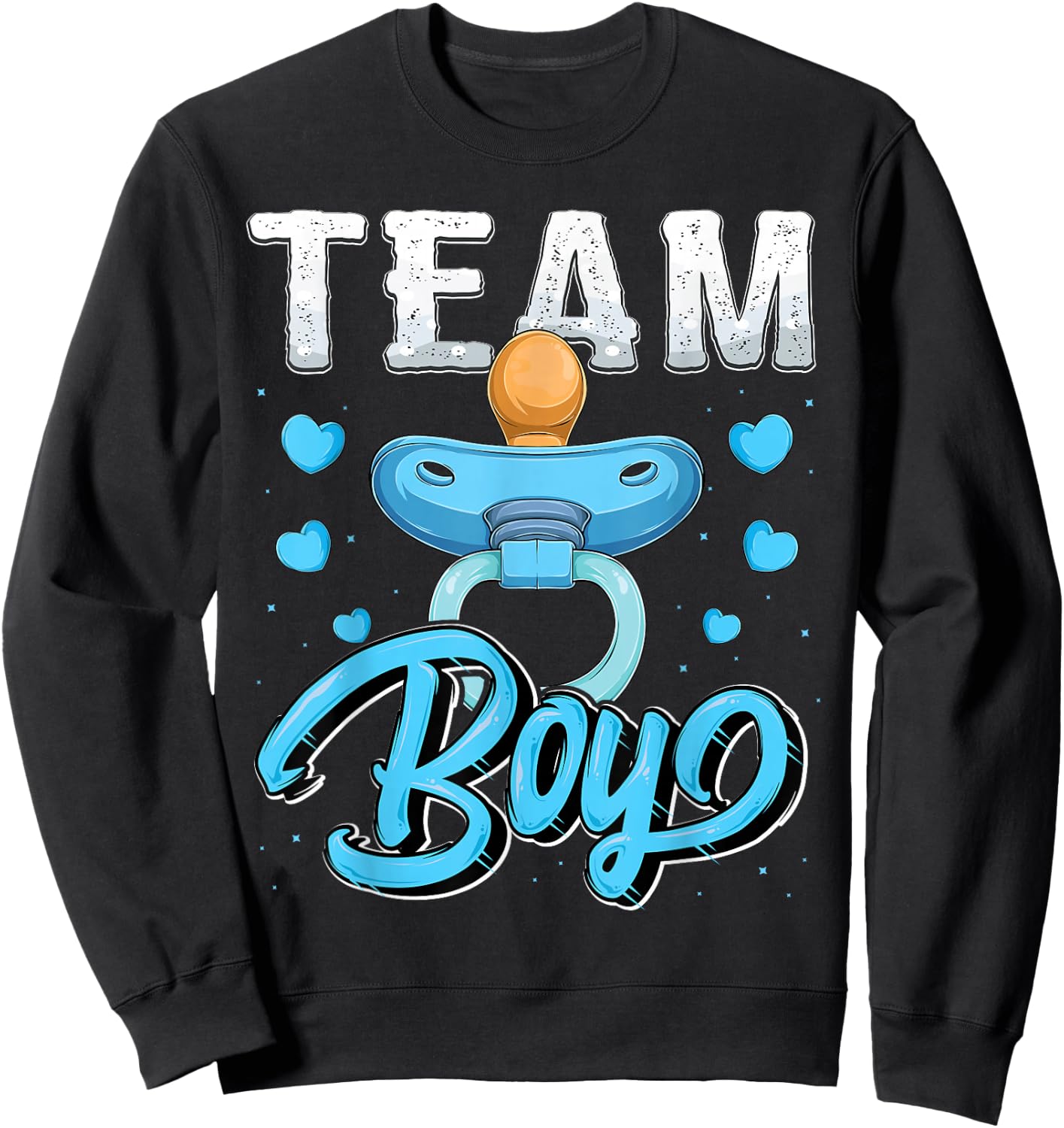 Gender reveal party Team Boy baby shower matching family set Sweatshirt - Sweatshirt | Black