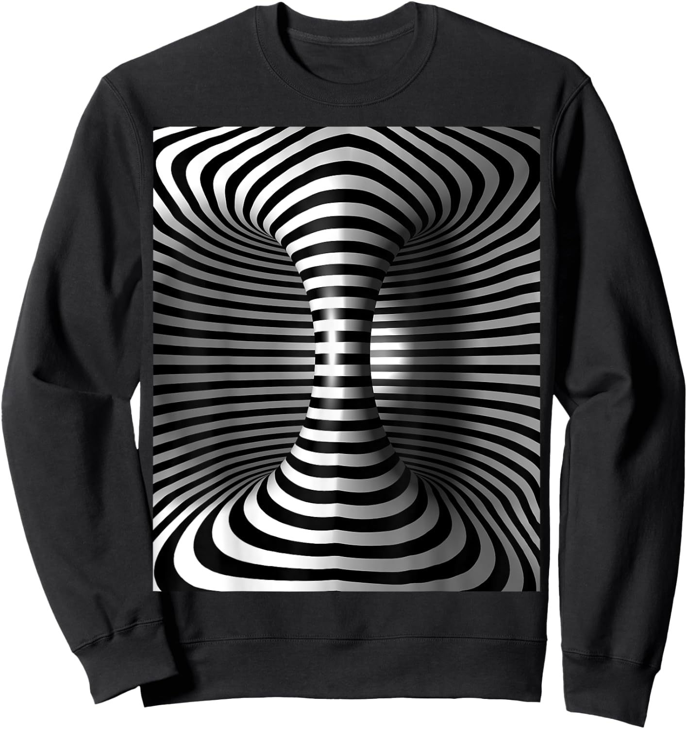 Optical Illusion of a 3d Torus Cylinder shiny Sweatshirt - Sweatshirt | Black