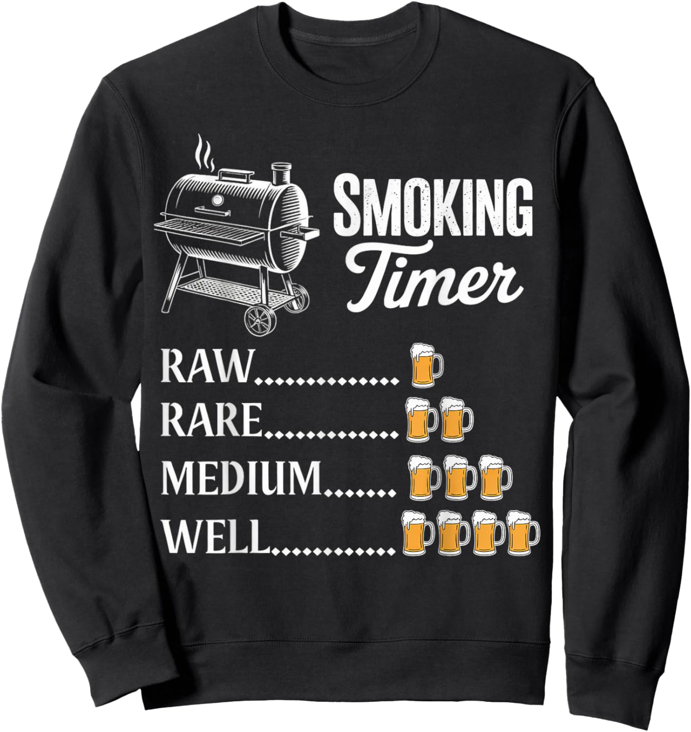 Smoking Timer Grill Meat Smoking Grilling Meat Smoker Sweatshirt - Sweatshirt | Black