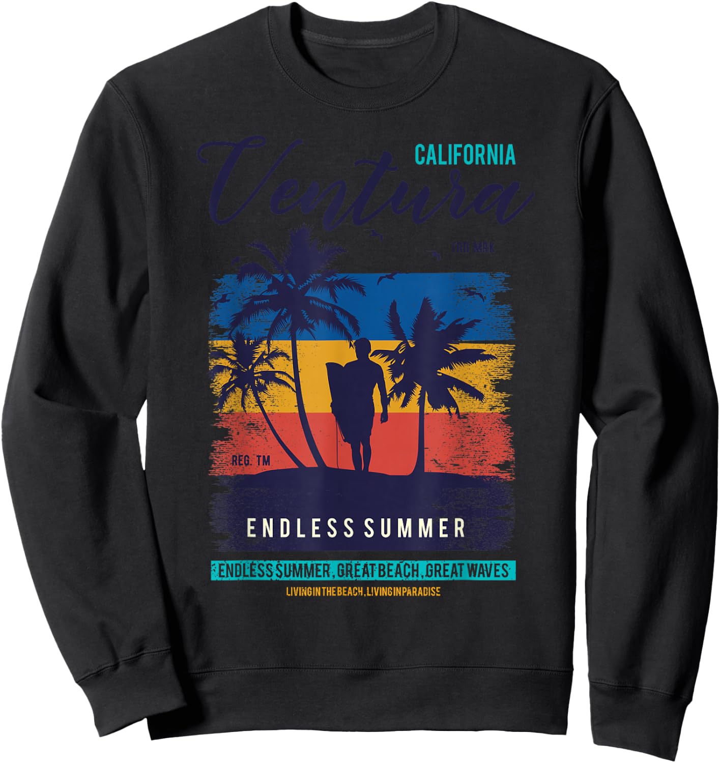 Retro California Ventura Beach Shirt - 70s 80s Ventura Sweatshirt - Sweatshirt | Black