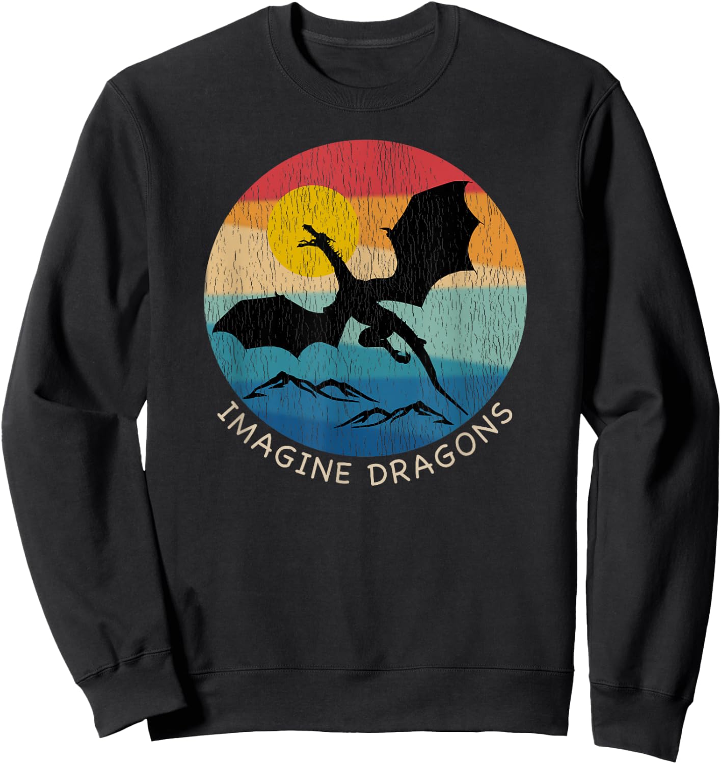 Imagine Magical and Mythical Fantasy Dragons Sweatshirt - Sweatshirt | Black
