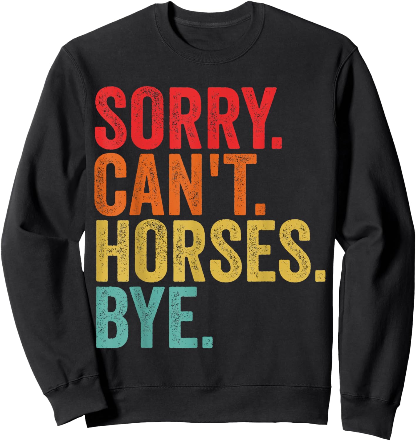 Funny Horse Shirt Women Boys or Girls Sweatshirt - Sweatshirt | Black