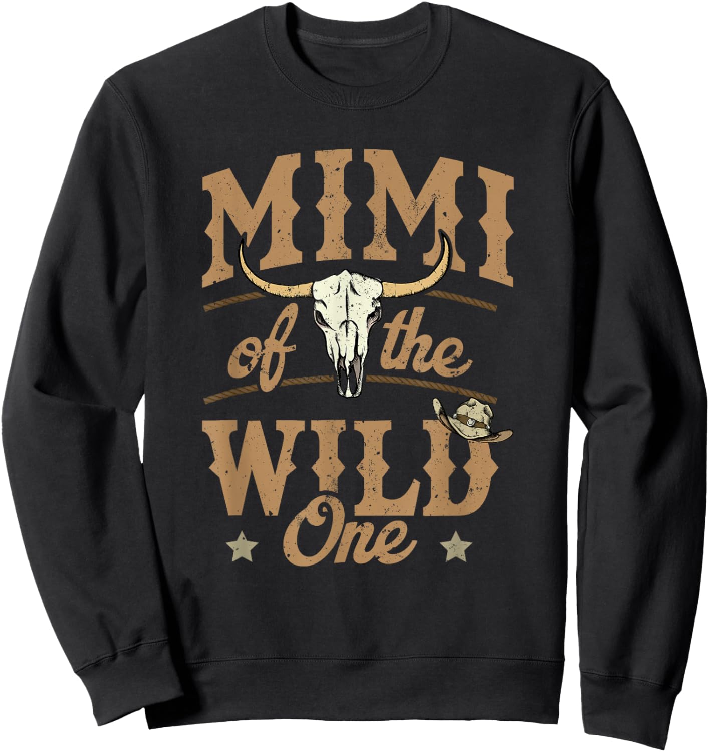 Mimi of The Wild One Cowboy Western Rodeo Party Matching Sweatshirt - Sweatshirt | Black