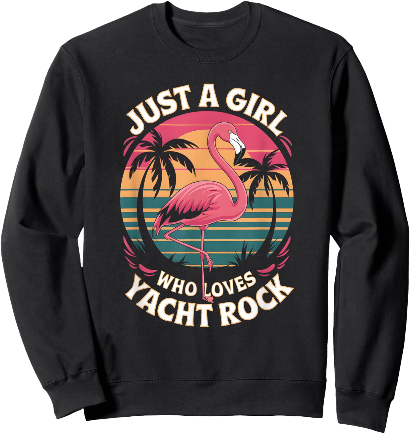 Retro Silhouette Man Just A Girl That Loves Yacht Rock Sweatshirt - Sweatshirt | Black