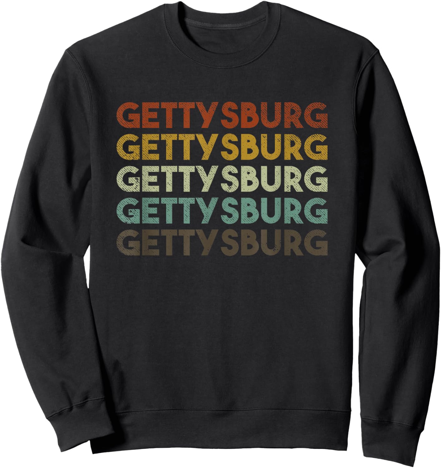 Retro Gettysburg Pennsylvania 80s Style Sweatshirt - Sweatshirt | Black