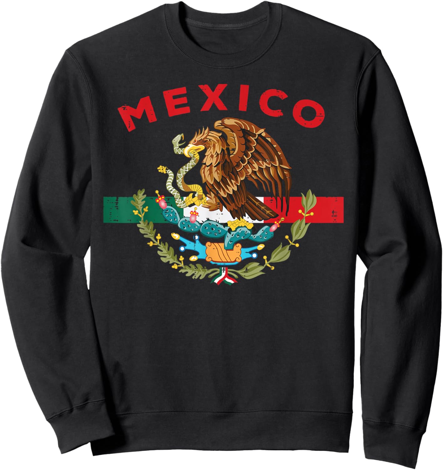 Mexican Independence Day Mexico Flag Eagle Men Women Kids Sweatshirt - Sweatshirt | Black