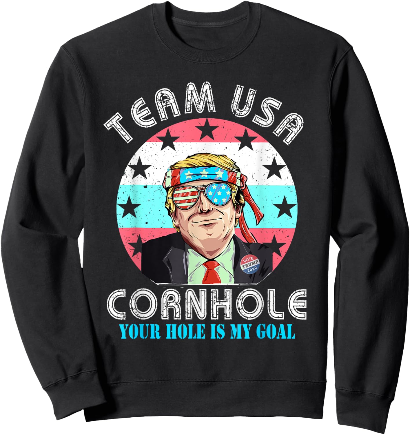 USA Cornhole Shirt | Team Cornhole Shirts | Funny Cornhole Sweatshirt - Sweatshirt | Black