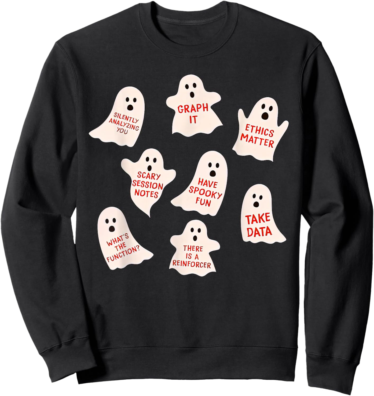 ABA Halloween Behavior Fall Applied Behavior Analysis Sweatshirt - Sweatshirt | Black