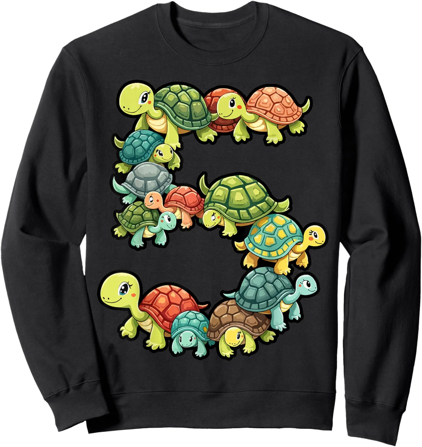 5th Birthday Sea Turtle Tortoise Theme Party 5 Year Old Sweatshirt - Sweatshirt | Black