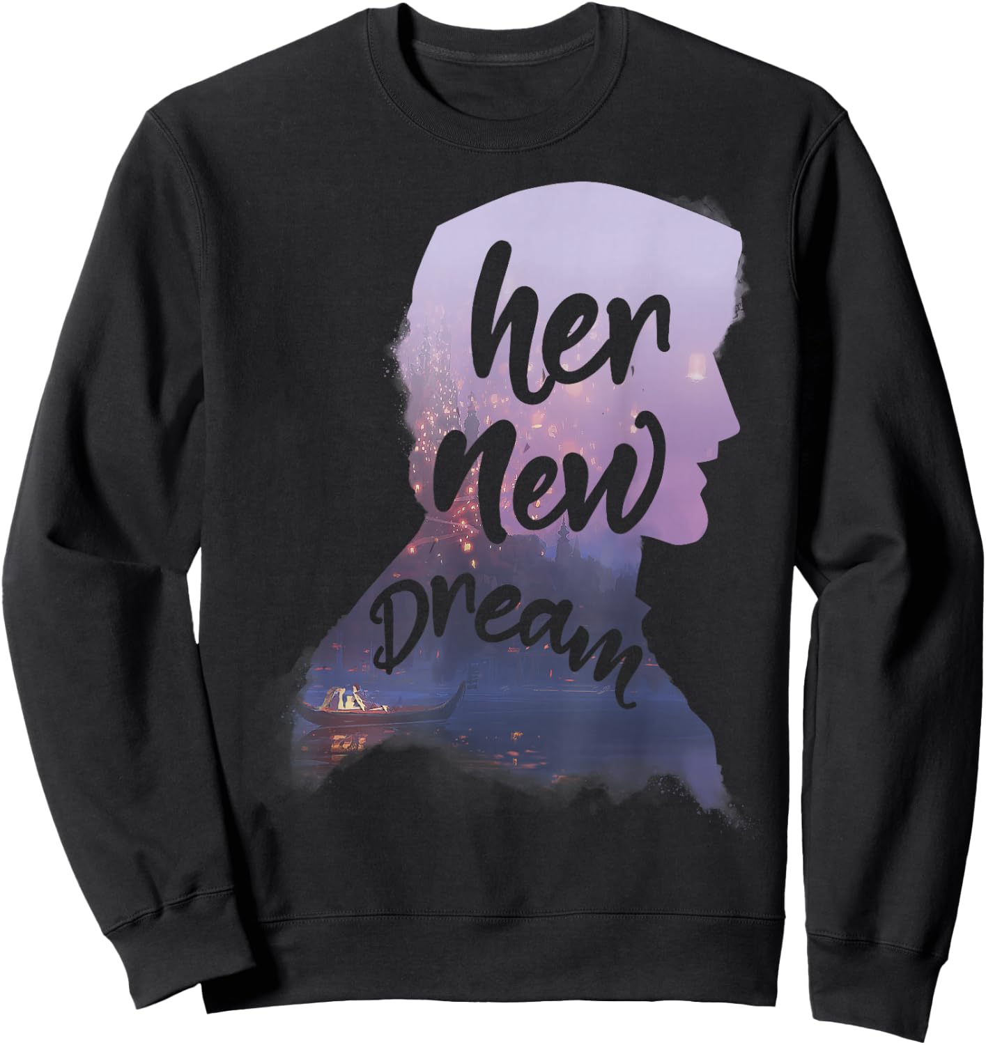Disney Tangled Flynn Rider Her New Dream Graphic Sweatshirt - Sweatshirt | Black