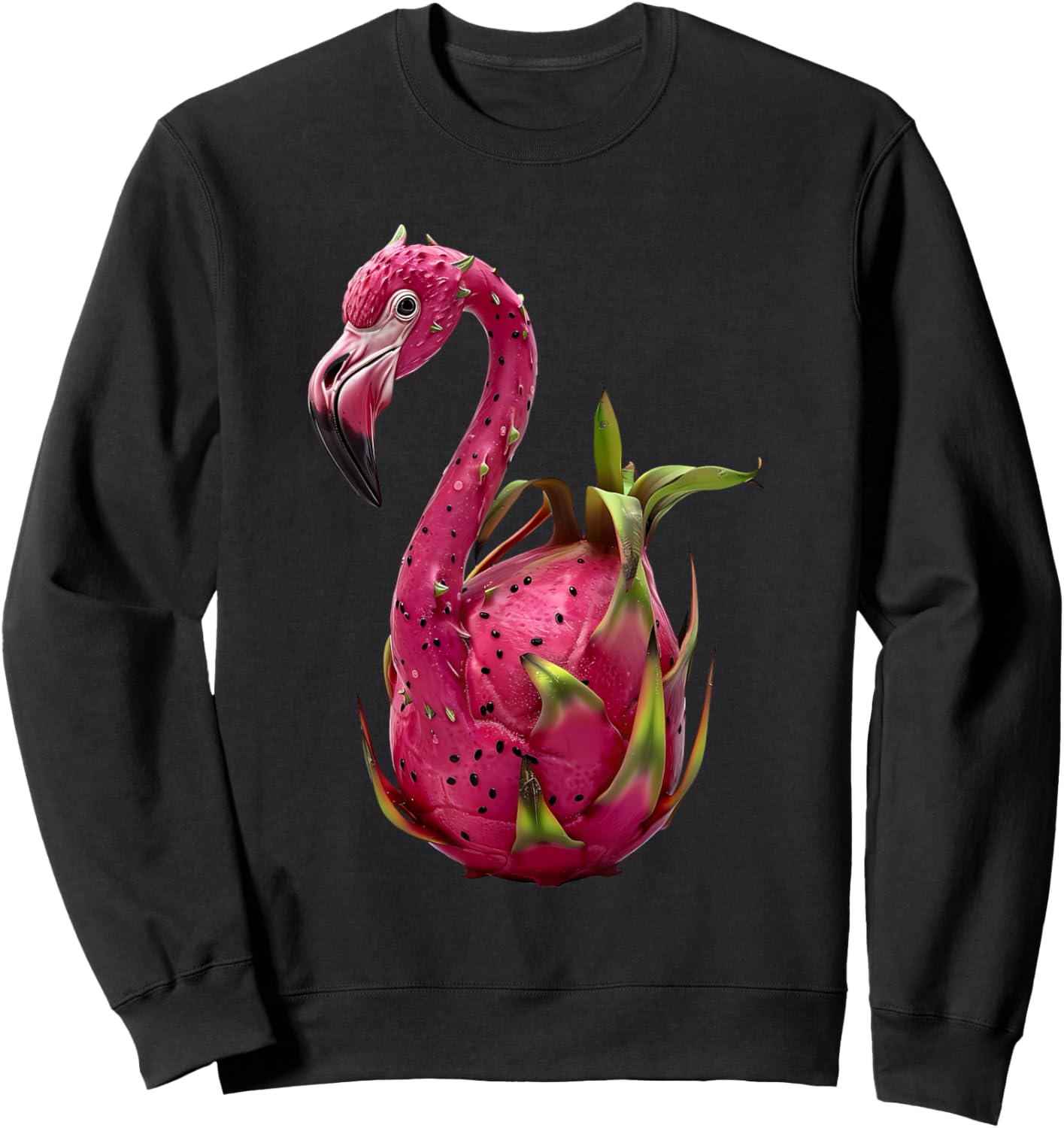 Flamingo Dragon Fruit Sweatshirt - Sweatshirt | Black