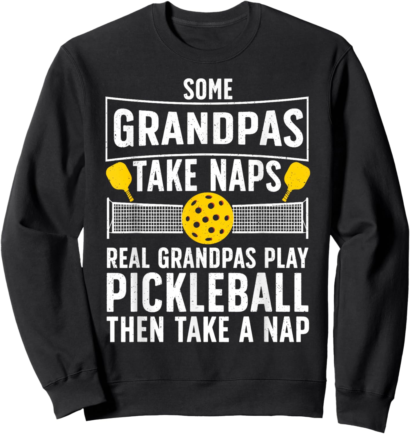 Cool Pickleball Men Grandpa Paddle Sport Pickleball Player Sweatshirt - Sweatshirt | Black