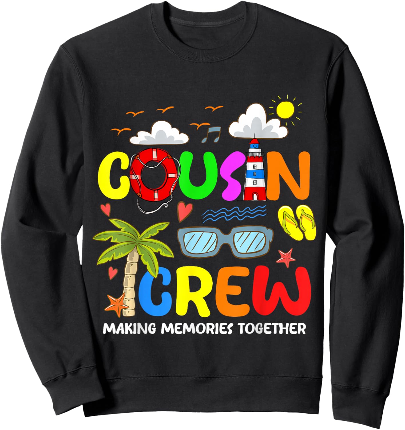 Cousin Cruise Summer Vacation Memories Trip Cousin Crew Kids Sweatshirt - Sweatshirt | Black