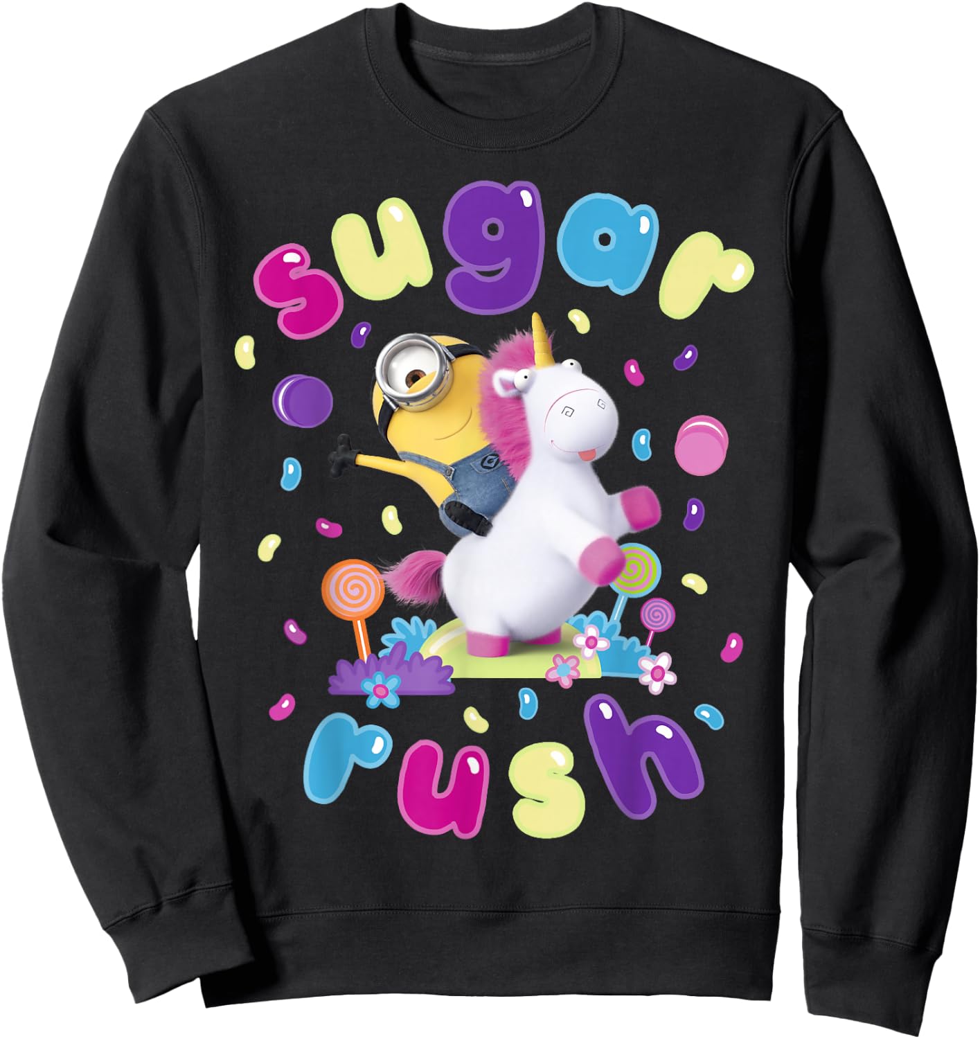 Despicable Me Minions Sugar Rush Candy Graphic Sweatshirt - Sweatshirt | Black