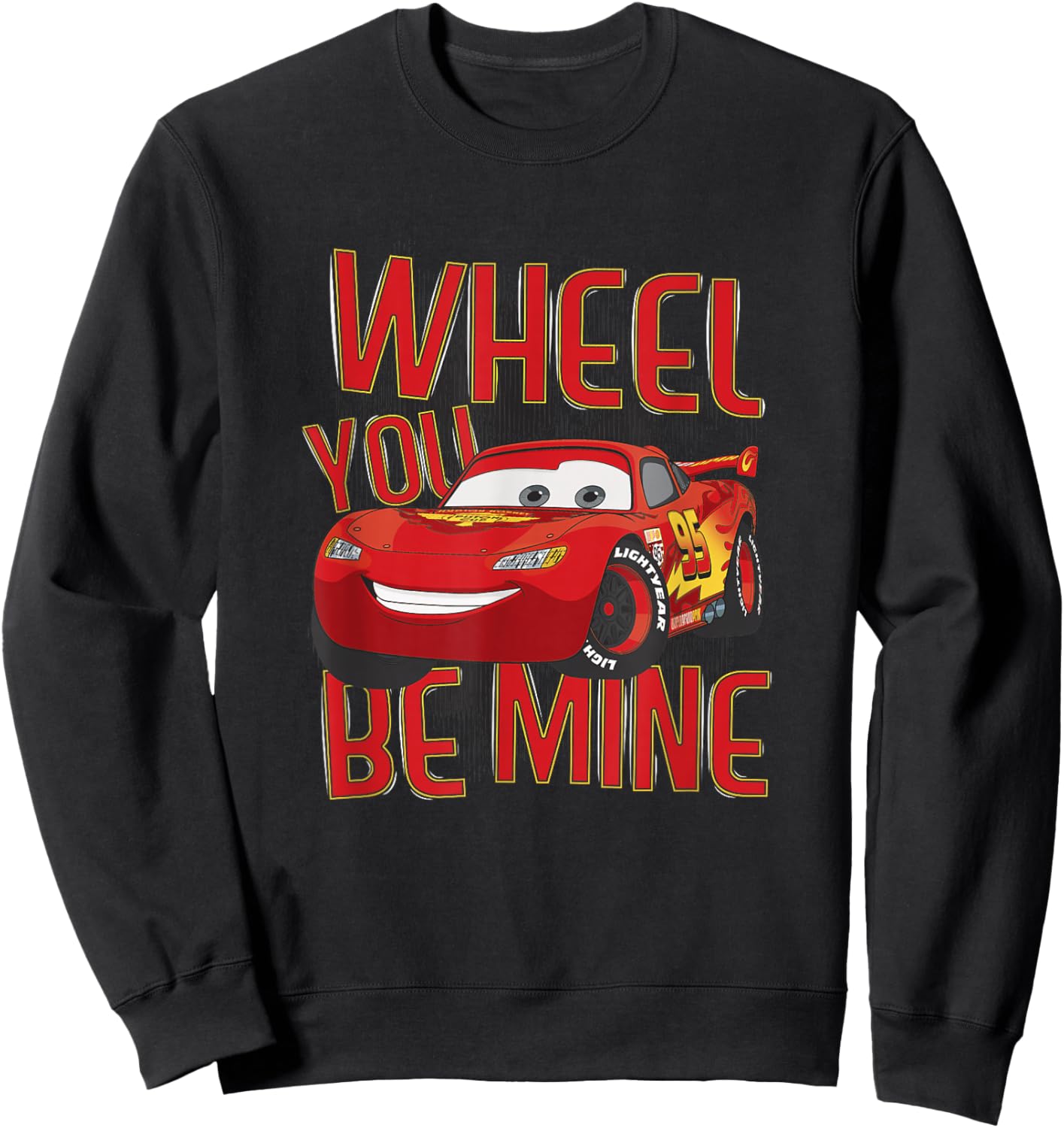 Disney Pixar Cars 2 Valentine's Day Wheel You Be Mine Sweatshirt - Sweatshirt | Black