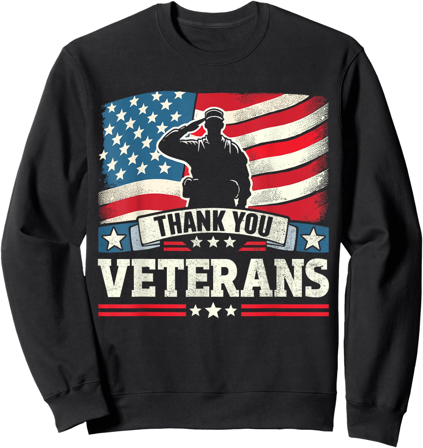 Thank you veterans day proud soldier for patriotic american Sweatshirt - Sweatshirt | Black