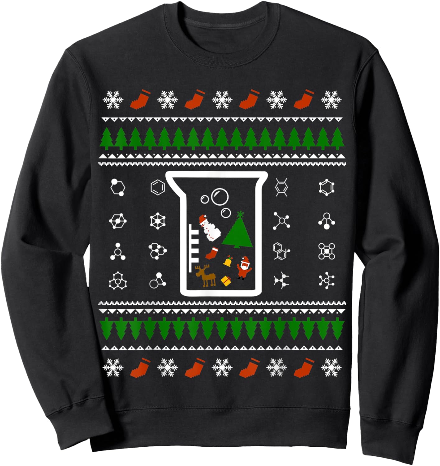 Chemist Tree, Oh Chemistry Tree | Ugly Christmas Sweatshirt - Sweatshirt | Black