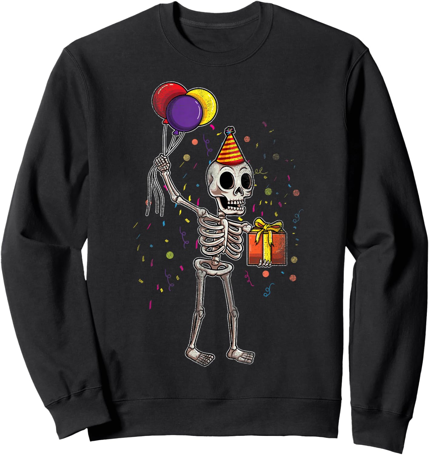 Skeleton Halloween Birthday Sweatshirt - Sweatshirt | Black