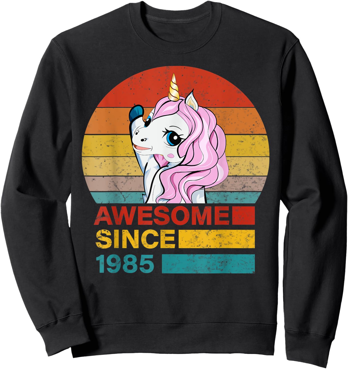 Unicorn Birthday Awesome Since 1985 36 year old birthday Gif Sweatshirt - Sweatshirt | Black