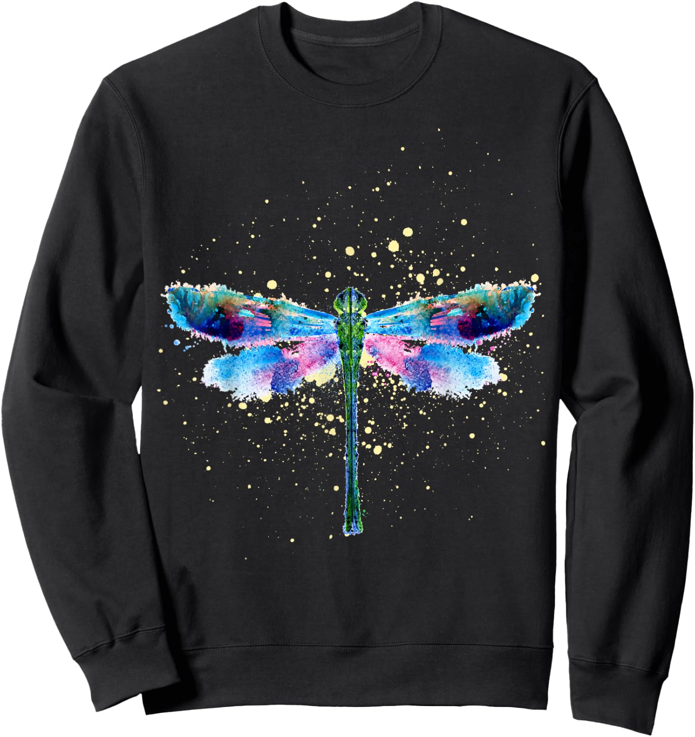 Beautiful Nature Colorful Graphic Pattern Dragonfly Small Sweatshirt - Sweatshirt | Black