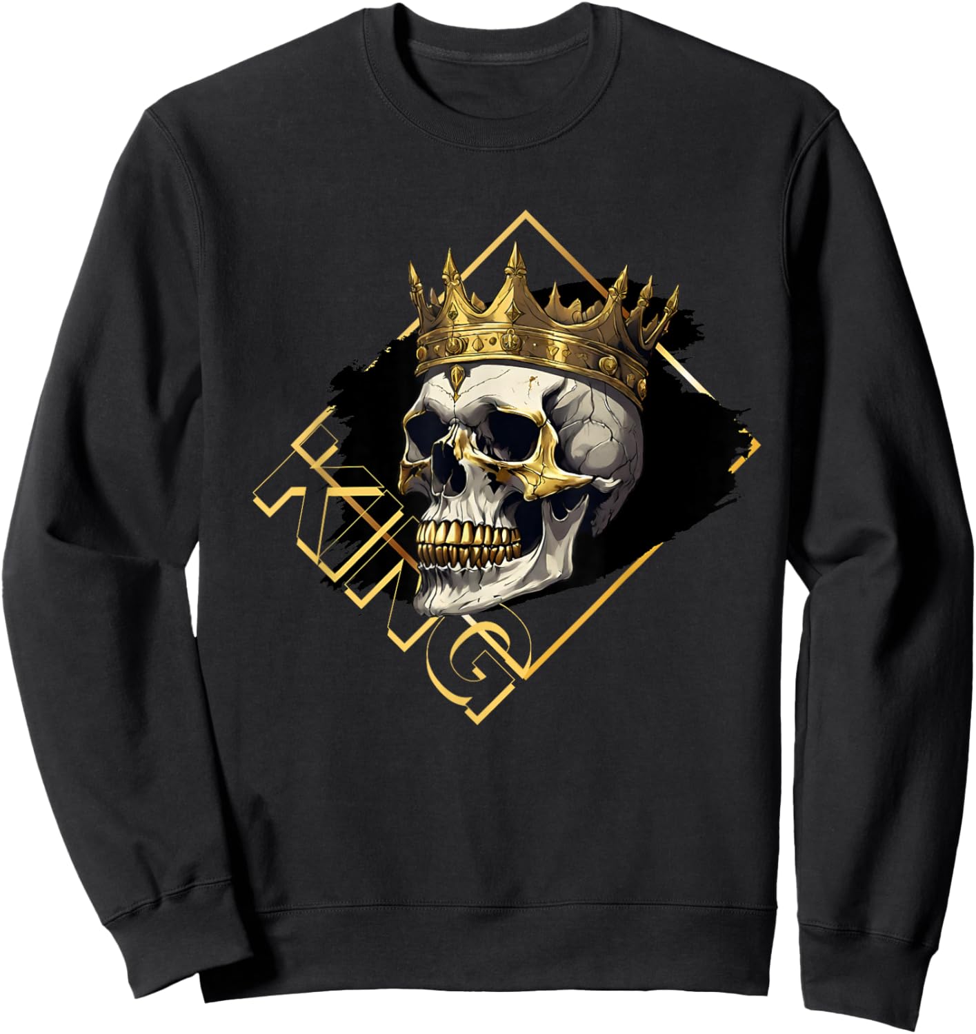 King Skull Crown Men's Graphic Graphic Sweatshirt - Sweatshirt | Black