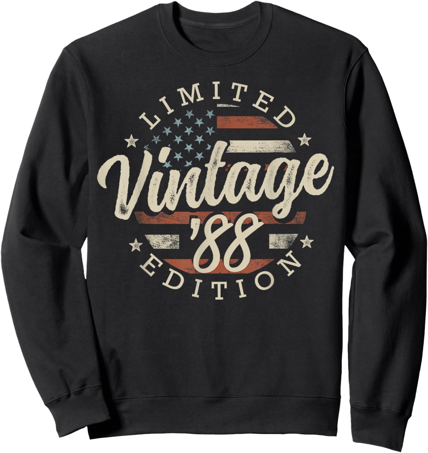 Vintage 1988 Limited Edition USA Flag 38th Birthday Sweatshirt - Sweatshirt | Black