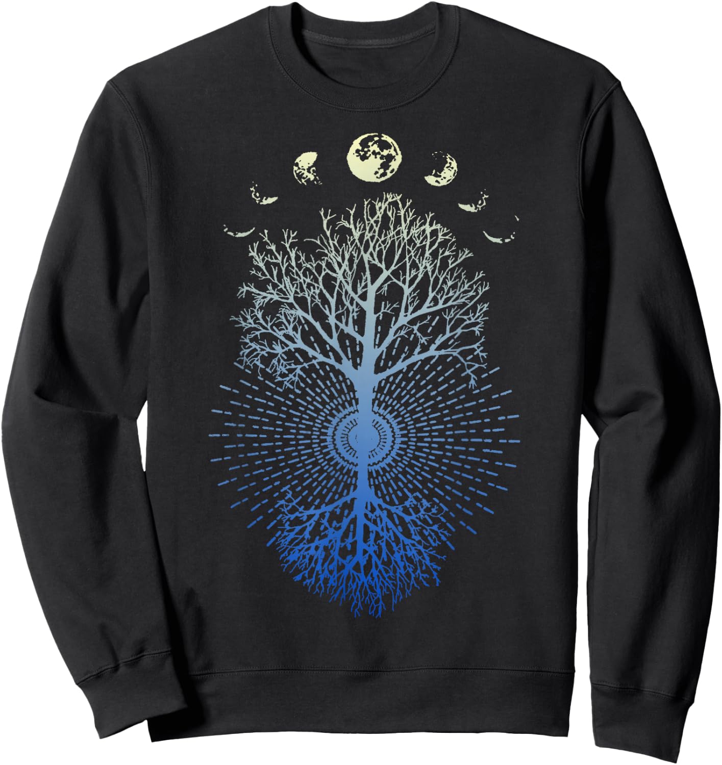 Phases of The Moon Tree of Life Shirt Gift , Women Sweatshirt - Sweatshirt | Black