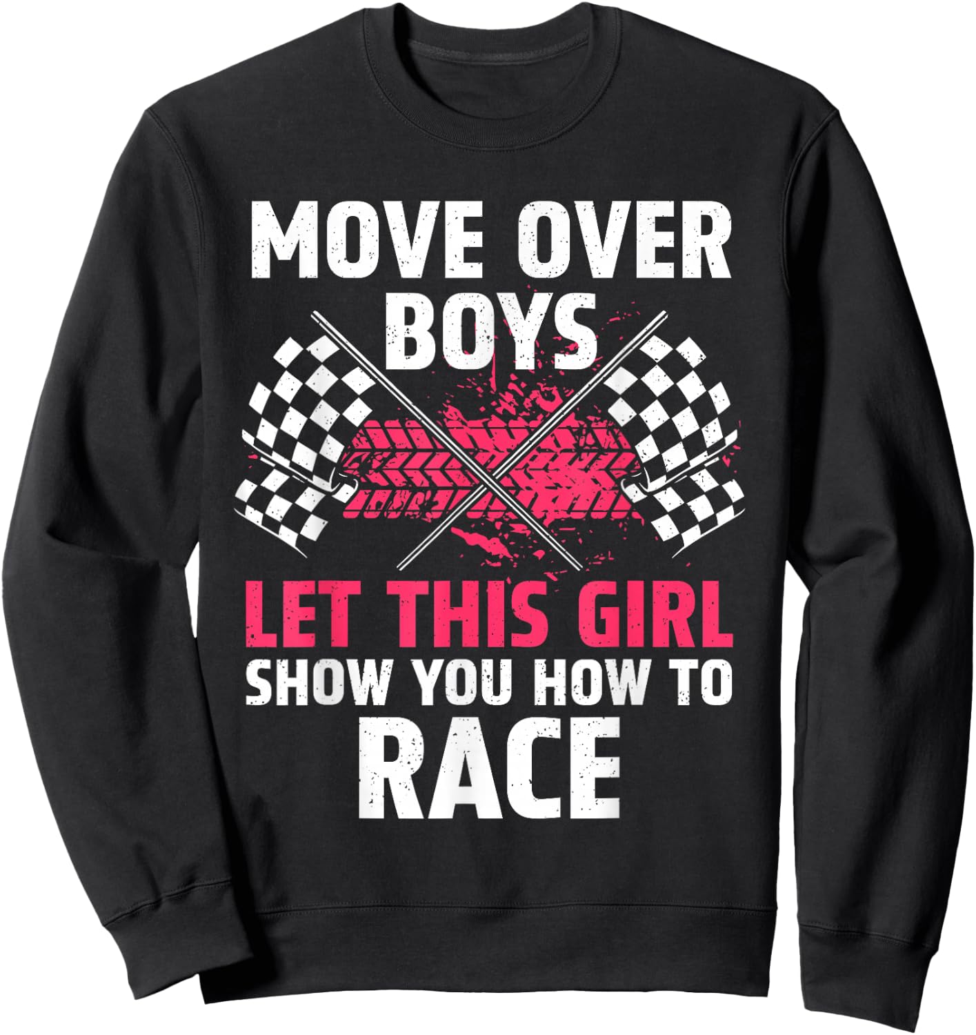 Funny Race Car Driver Art For Girls Women Kids Racing Lover Sweatshirt - Sweatshirt | Black
