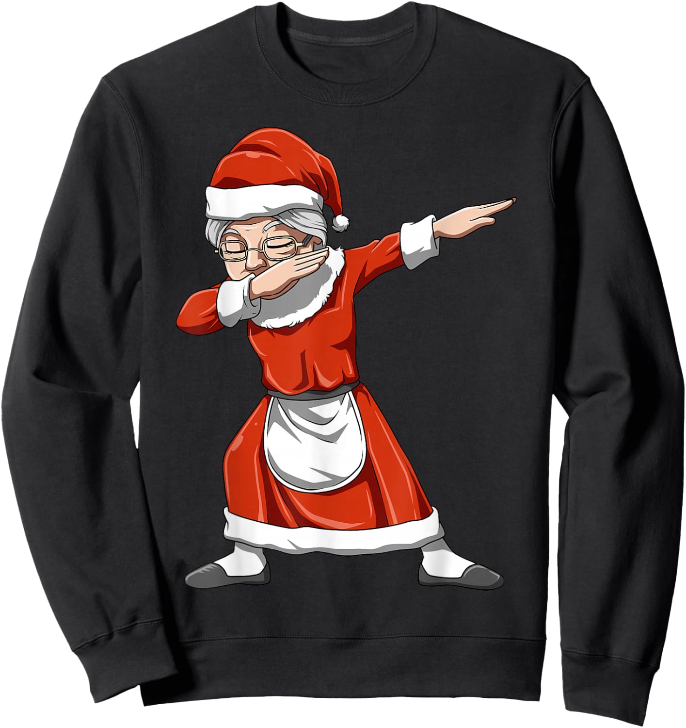 Dabbing Mrs Santa Claus Christmas Themed Gift Dabbing Lovers Sweatshirt - Sweatshirt | Black