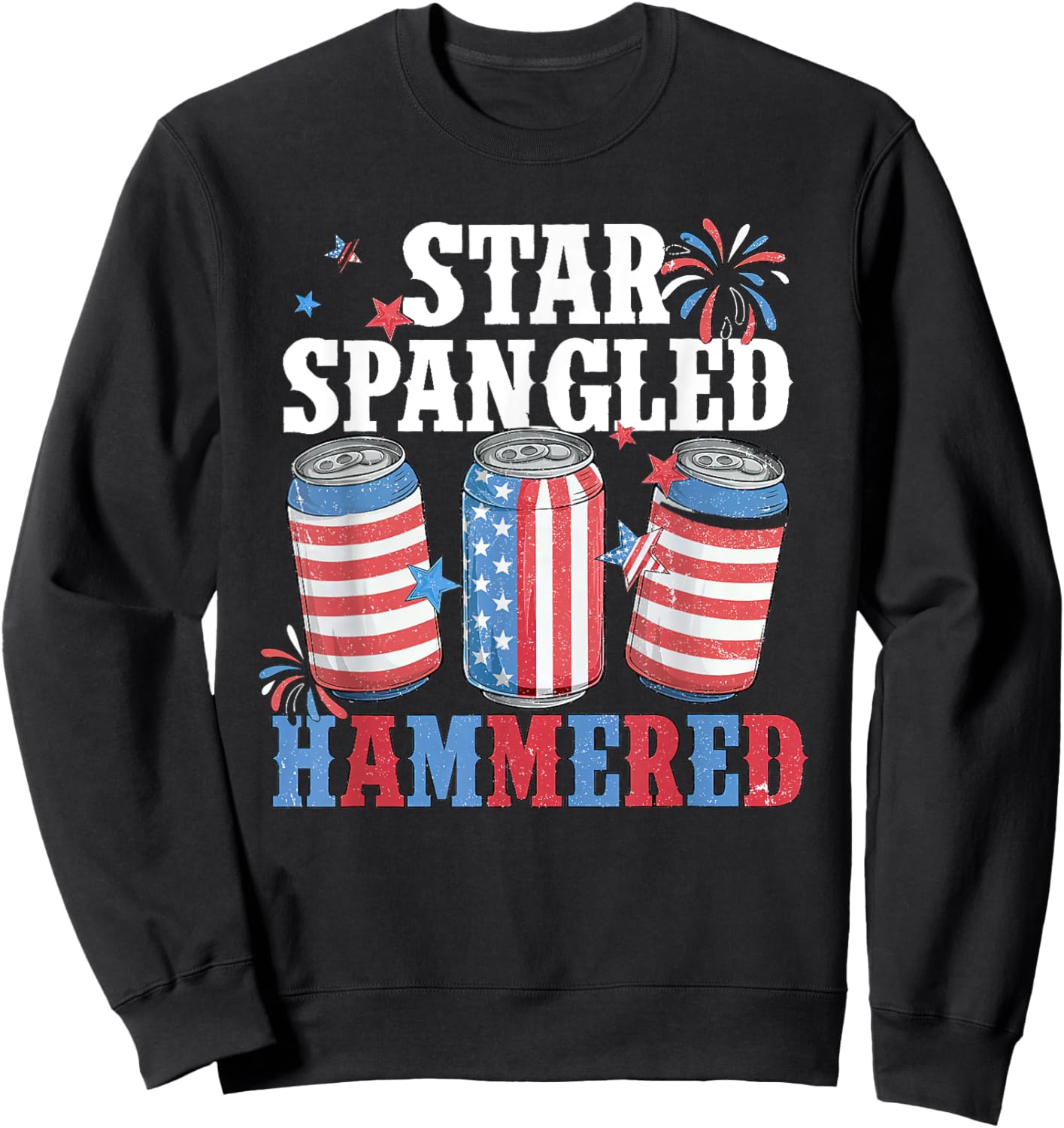 Retro Getting Star Spangled Hammered America 4th Of July Men Sweatshirt - Sweatshirt | Black
