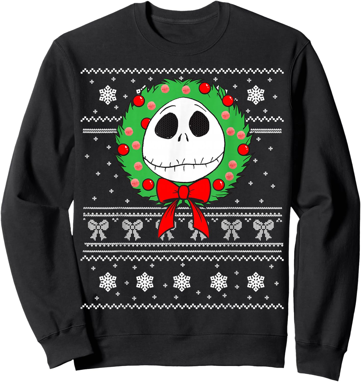 Disney - Jack Skellington Holiday Wreath Sweatshirt - Sweatshirt | Black
