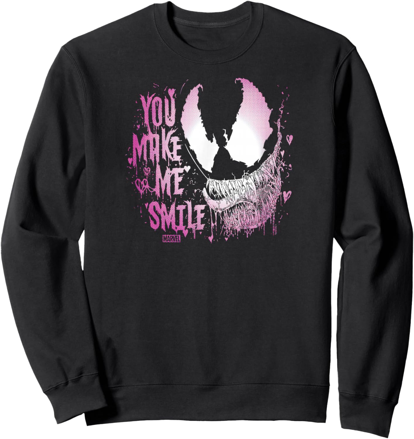 Venom - You Make Me Smile Valentine's Day Sweatshirt - Sweatshirt | Black