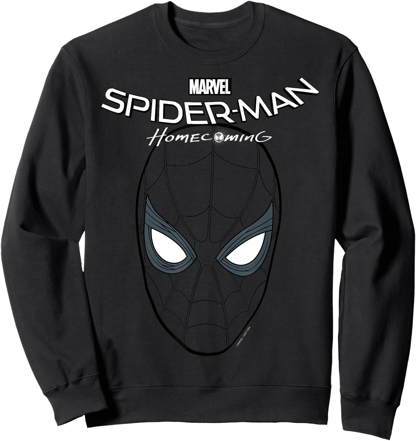 Marvel Spider-Man Homecoming Logo Mask Face Sweatshirt - Sweatshirt | Black