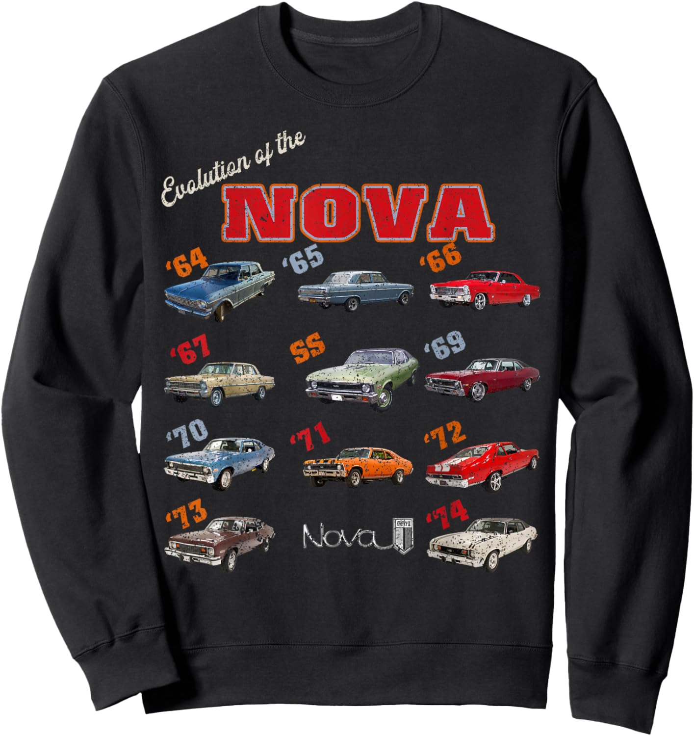 1969 72 63 64 65 66 67 68 70 71 73 74 chevys nova Evolution Sweatshirt - Sweatshirt | Black