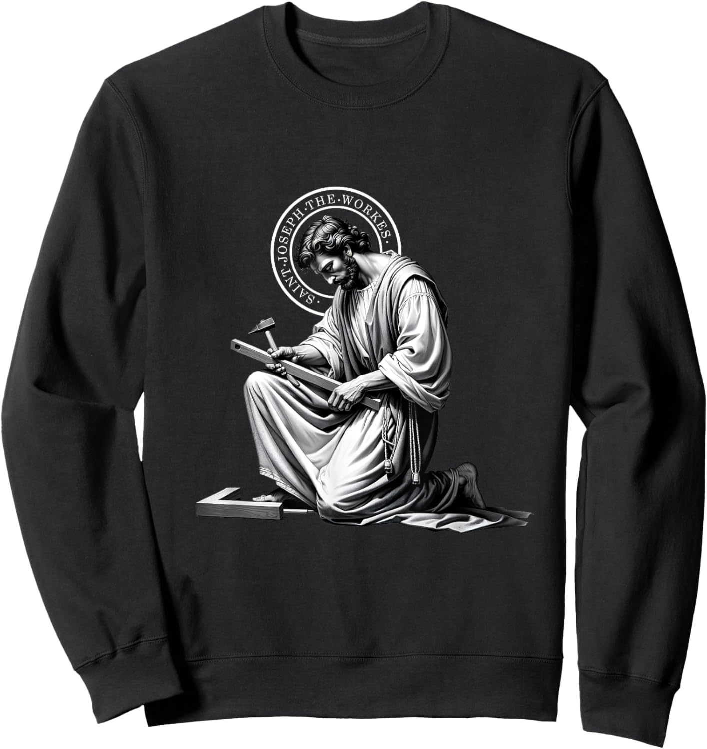 Saint Catholic Church St. Joseph The Worker Jesus Father Sweatshirt - Sweatshirt | Black