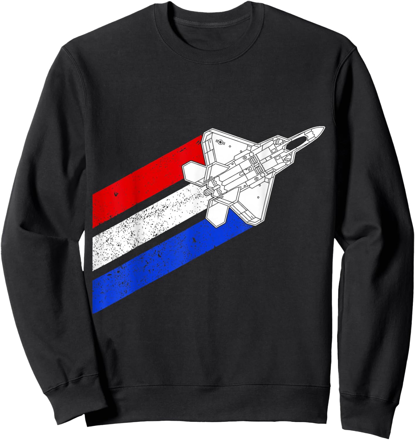 F-22 Raptor Airplane USA Contrails Red White Blue F22 Sweatshirt - Sweatshirt | Black